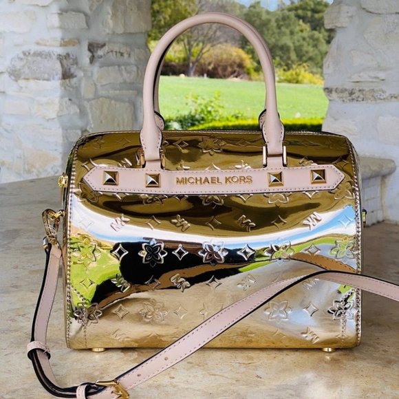NWT Michael Kors Metallic Mirrored Satchel&wallet - Picture 5 of 14